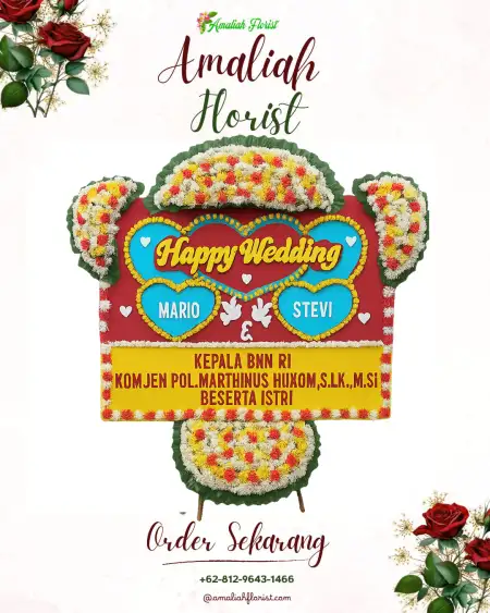 Papan Bunga Pernikahan Tulis